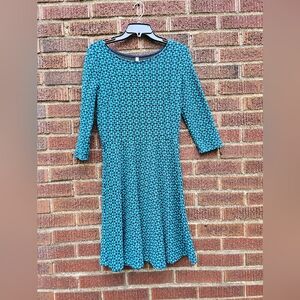 Cotton knit 3/4 sleeve Gilli dress, Sz M (missing navy belt)